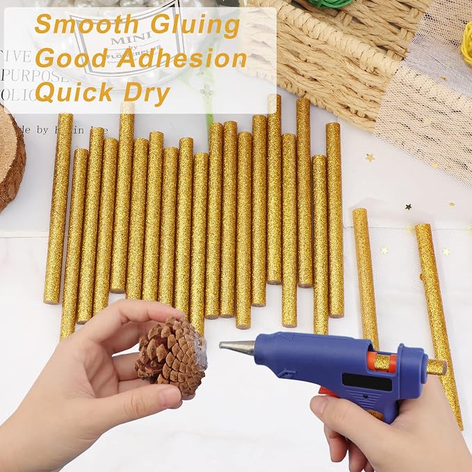Manarty Glitter Gold Hot Glue Stick, Adhesive EVA Glue Sticks Standard - Image 4