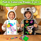 FUNNYB&G Foil Art Craft Kit for Kids 4-10 Years Old: Mess-Free & No-Glue - Image 2