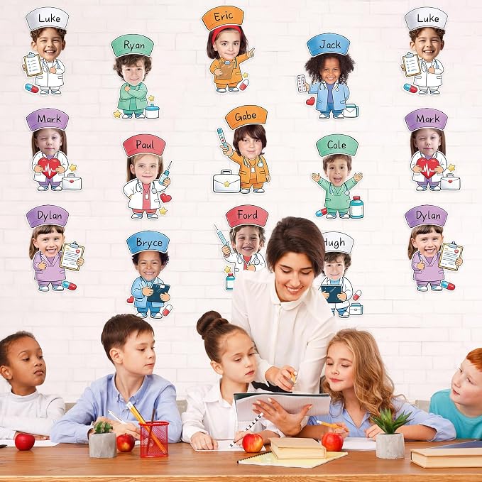 60pcs Nurse Theme DIY Cutouts Healthcare Bulletin Board Decorations Set Doctor - Image 5