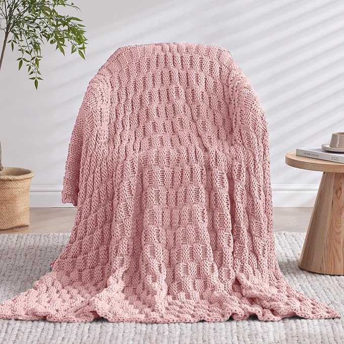 Knitted Weighted Blanket for Adult, No Beads Heavy Blanket 50” x 60'' 10lbs - Image 9