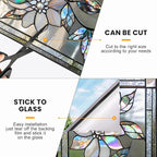 Stained Glass Window Privacy Film: Non-Adhesive Sun and Landscape Mosaic Design - Image 6