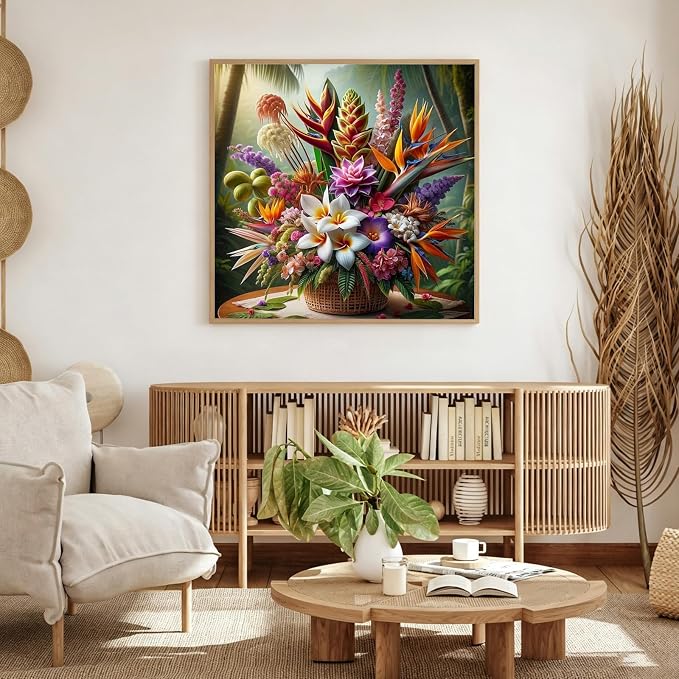 Tropical Flower Bouquet Diamond Painting Kit - Image 3