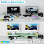 Spacrea Metal Desk Organizers and Accessories, Dual Monitor Stand Riser - Image 3