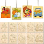 COCHIE 10PCS Large Thanksgiving Unfinished Wood Crafts to Paint by COCHIE