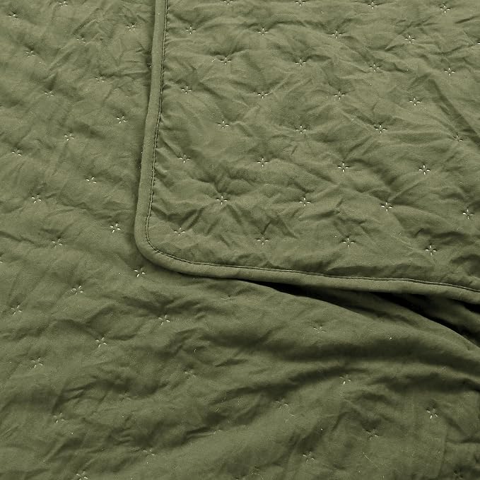 ROARINGWILD Olive Green Cloud Queen Size Quilt Bedding Sets - Image 3