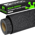 VINYL FROG Glitter HTV Vinyl Heat Transfer Vinyl Roll 12" x 5ft Black Iron on by VINYLFROG