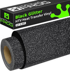 VINYL FROG Glitter HTV Vinyl Heat Transfer Vinyl Roll 12" x 5ft Black Iron on by VINYLFROG