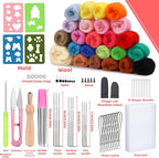 Yizzvb Needle Felting Kit, Wool Roving 24 Colors Set, Needle Wool Felting Tools - Image 2