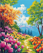 Paint by Numbers Kit for Adults, Garden DIY Painting Kit, 16x20 Inch | Tulip by CytheronDIYKit