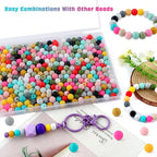 300Pcs Silicone Beads 9mm Mix Color, Bulk Silicone Beads 9mm - Image 5