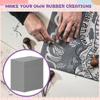MotiMind 12 Pcs 6 x 8 Inch Linoleum Block Rubber Stamp Carving Blocks Soft - Image 5