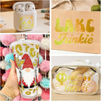TECKWRAP Sparkle Gold Shimmer Vinyl Gold Glitter Permanent Vinyl Holographic - Image 7