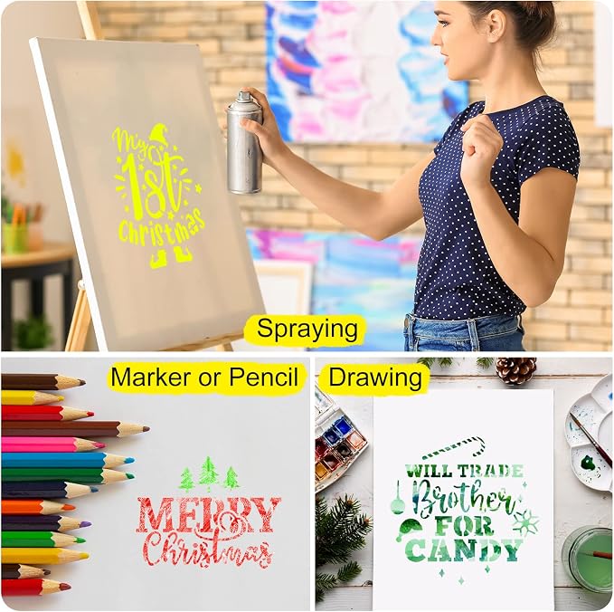 Marspark 66 Pcs Small Stencils for Crafts Reusable 3 Inch Stencils for Painting - Image 4