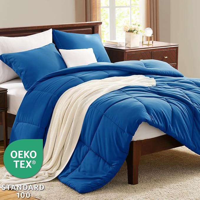 CozyLux Twin/Twin XL Comforter Set Classic Blue - Image 3
