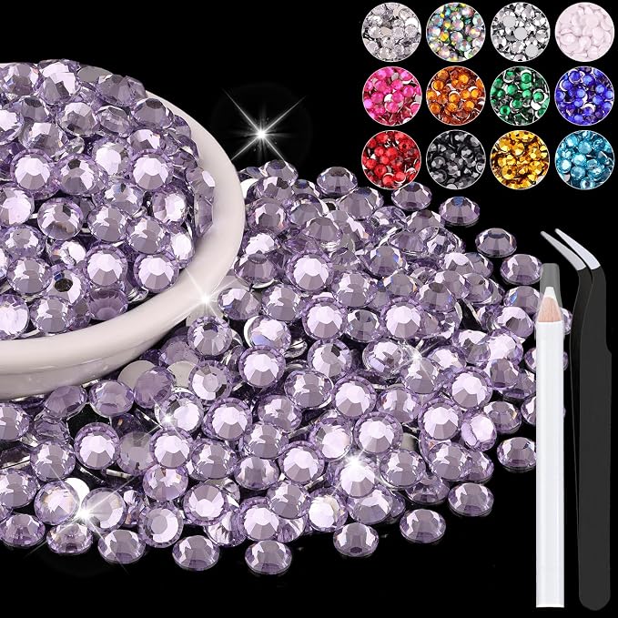 1500PCS 6mm Resin Rhinestones in Bulk, Bedazzling Flatback Crystals Rhinestones by BELLEBOOST