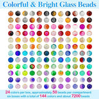 XSEINO About 7200pcs 144 Colors 6mm Crackle Glass Beads Bracelet Making Kit - Image 2