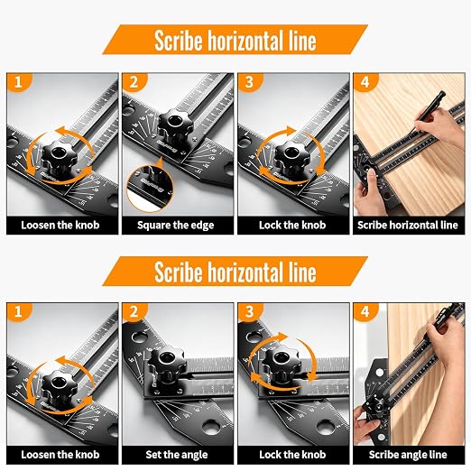 GRENPRO Combination Speed T-Square Ruler Angle Finder Woodworking Tools | - Image 5