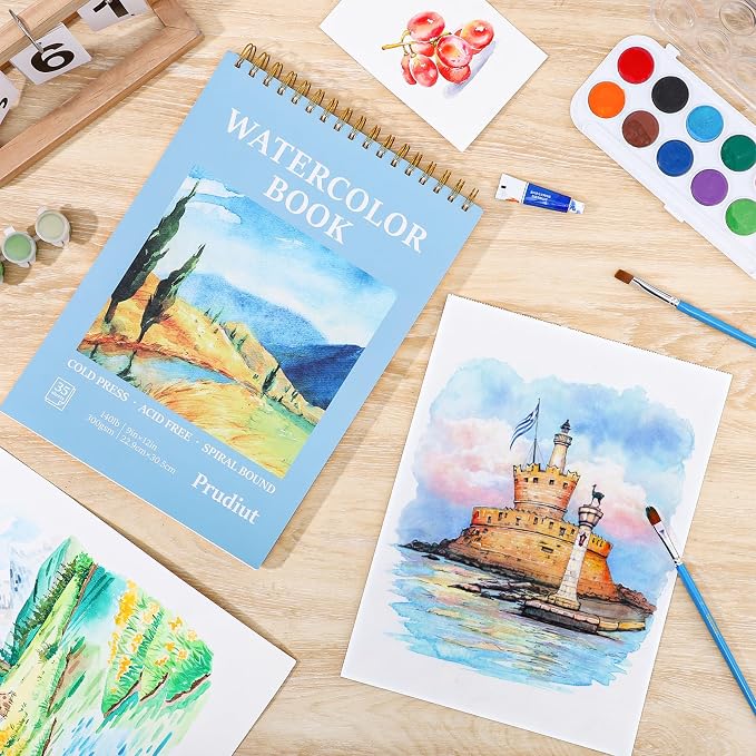 35 Sheets Watercolor Paper Pad 9x12 Inch, 140 lb/300 GSM Cold Press Water Color - Image 5