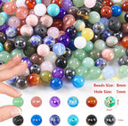 0.5lb 280pcs Natural Stone Beads Multicolor Random Mixed Assorted Round Loose - Image 2