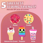 Cymbana Kids Sewing Kit, DIY Food Felt Plush Donuts, Ice Cream Kids Crafts | - Image 2