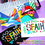 SFAIH Acrylic Paint Creative Markers, 24 Colors, Brush & Chisel, High Coverage - Image 7