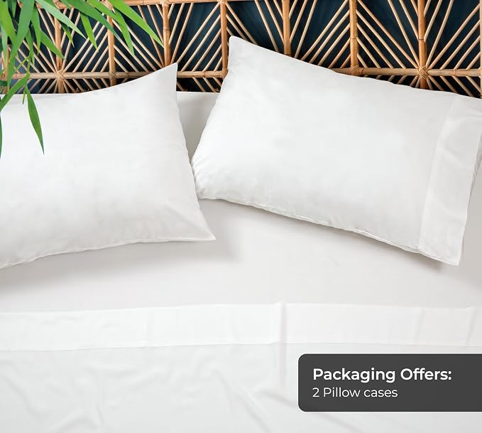 Royale Linens Cooling Pillow Cases King Size Set of 2-100% Rayon Derived from - Image 5