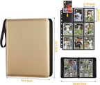 GERMUN 3 Ring 9 Pocket Zipper Card Binder, 720 Double Sided Standard PU Trading - Image 2