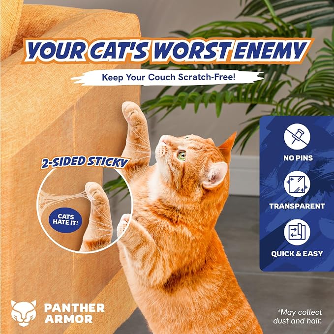 18 Pack Cat Scratch Furniture Protector Tape Sheets – Double-Sided Sticky - Image 2