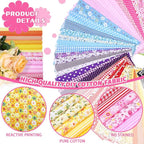 Tudomro 100 Pcs 10'' x 10'' Cotton Fabric Squares - Image 4