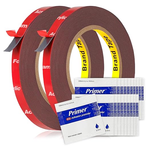 Tapsi Double Sided Tape Heavy Duty, 2 Rolls Automotive Foam Mounting Tape 0.4in by Tapsi