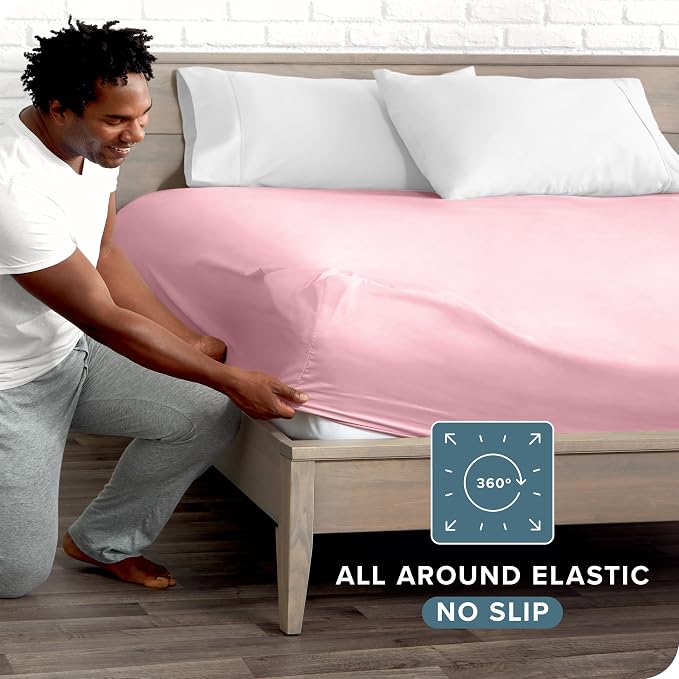 Bare Home Fitted Bottom Sheet Twin Size - Image 3