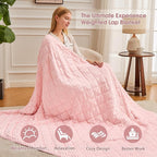 Pink Weighted Blanket for Adults 12lbs, Twin Full Size Breathable Cooling Minky - Image 4