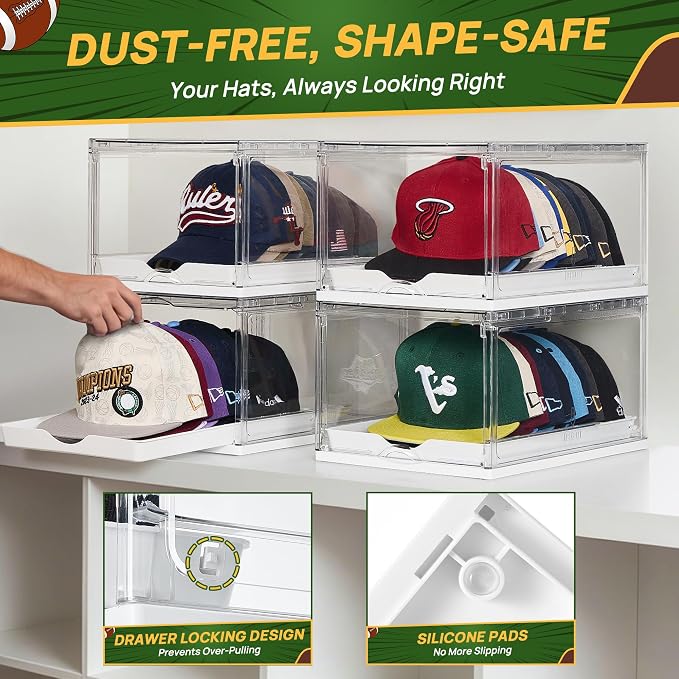 Vtopmart 6 Pack Stackable Baseball Caps Organizer, Each Holds 12 hats | Each - Image 5
