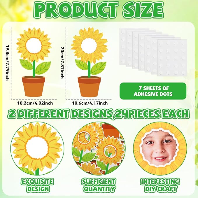 48 Set Sunflower Cutouts with Photo Space - Image 2
