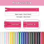 Zippers for Sewing, DOITEM 48pcs 35cm/14 Inch Zipper Multicolor Nylon Coil - Image 4