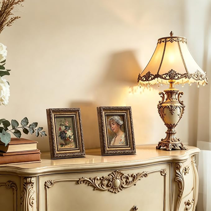 eletecpro 3x4 Vintage Picture Frame, Glass Cover, Bronze Gold, Horizontal or - Image 7