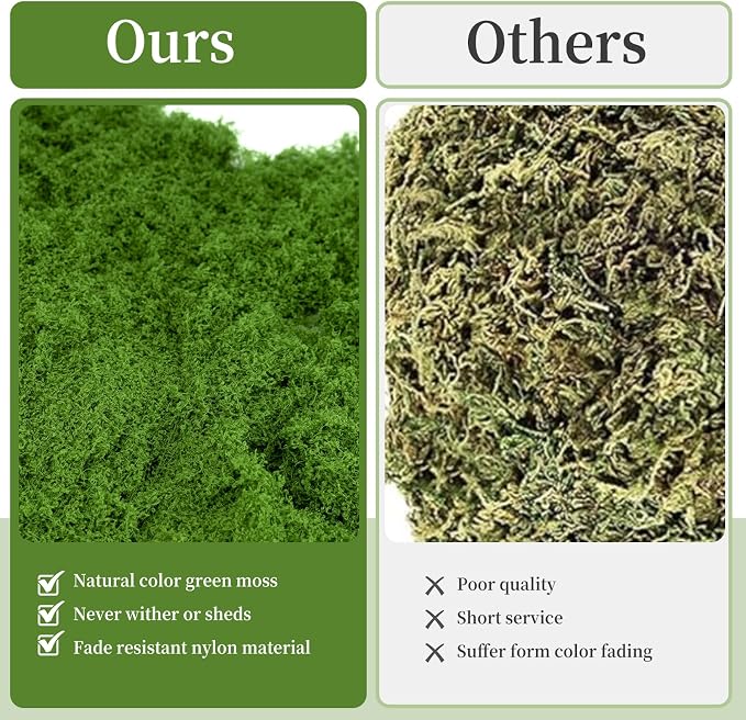 Fake Green Moss for Potted Plants, Artificial Moss for Crafts Indoor, DIY Table - Image 7