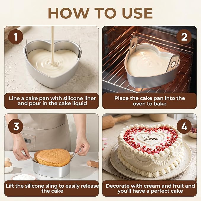6 Inch Heart Shaped Cake Pan Set - Image 6