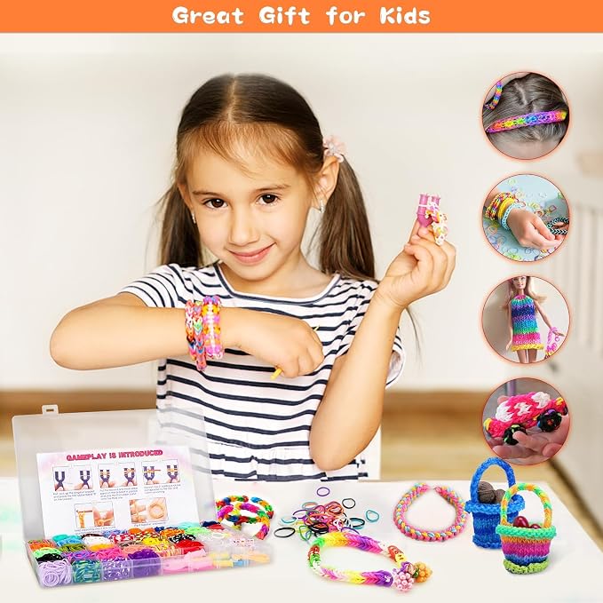 3000+ Rubber Band Bracelet Kit, Colorful Loom Bracelet Making Kit - Image 5