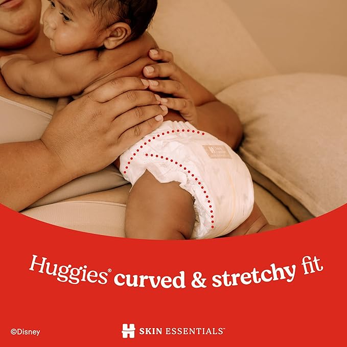 Huggies Size 4 Diapers, Skin Essentials Baby Diapers, Size 4 (22-37 lbs), 140 Count (2 Packs of 70)