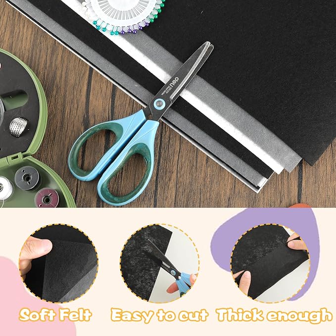 Felt Sheets for Crafts 9PCS 11.8 * 7.9in Wool Stiff Felt Sheets Soft Fabric - Image 6
