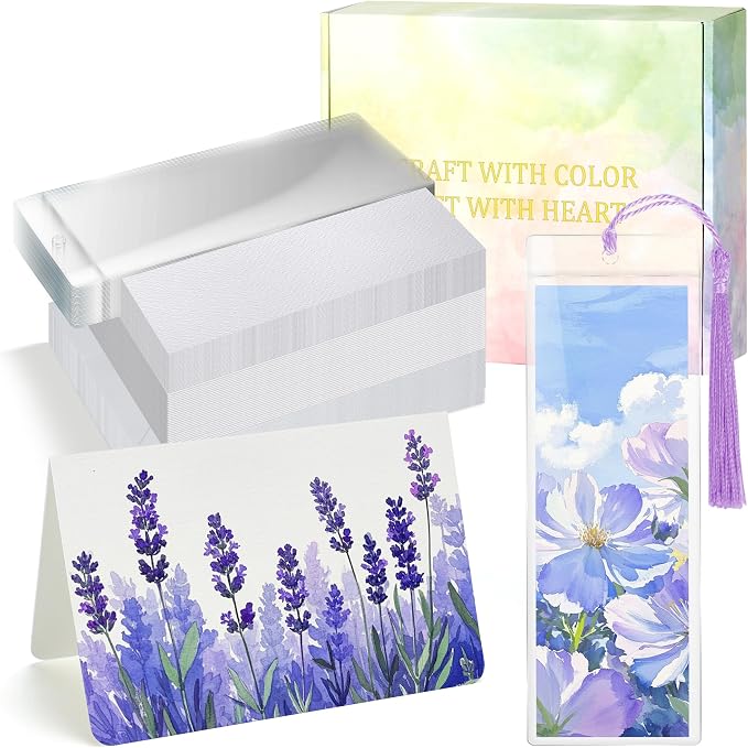 152 PCS Blank Watercolor Cards & Bookmarks Kit, 140lb/300gsm Cotton Paper by Unknown
