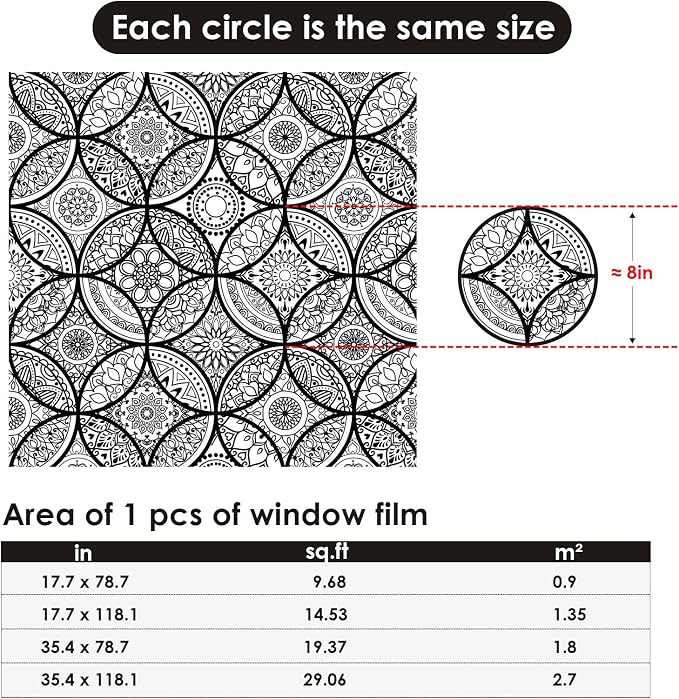 DKTIE Boho Stained Glass Look Window Privacy Film - Image 9