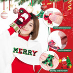 WILLBOND 52 Pcs Christmas Alphabet Patches Self Adhesive Letter Patches - Image 2