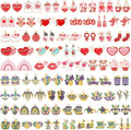 SANNIX 110Pcs/55 Pairs Valentine's Day Mardi Gras Charms, Holiday Pendants by SANNIX