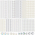 3000Pcs Self Adhesive Pearls and Rhinestones Stickers, Stick on Rhinestone Hair by Unixing