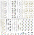 3000Pcs Self Adhesive Pearls and Rhinestones Stickers, Stick on Rhinestone Hair by Unixing