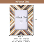 Handmade Picture Photo Frame Chevron Herringbone Art Inspired Vintage - Image 3