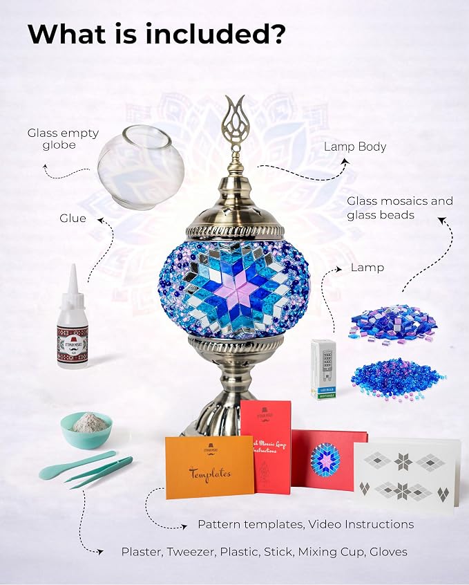 Ottoman Mosaics Turkish Mosaic Lamp Kit | DIY Art & Craft Project - Image 2