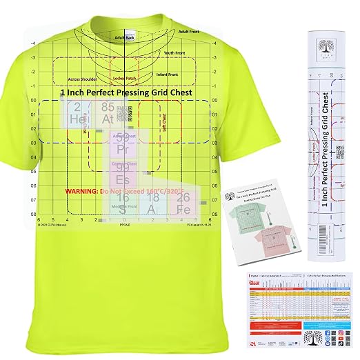 Heat Press Safe T-Shirt Ruler Guide, Neck and Chest Placement by CLPA